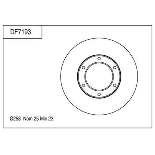 TRW Disc Brake Rotor 258mm DF7193S