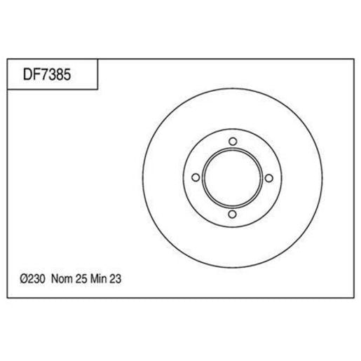 TRW Brake Rotor 230mm Front DF7385S