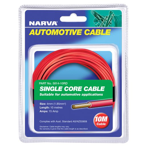 Narva Cable Single Core 15A 4mm x 10m Red 5814-10RD