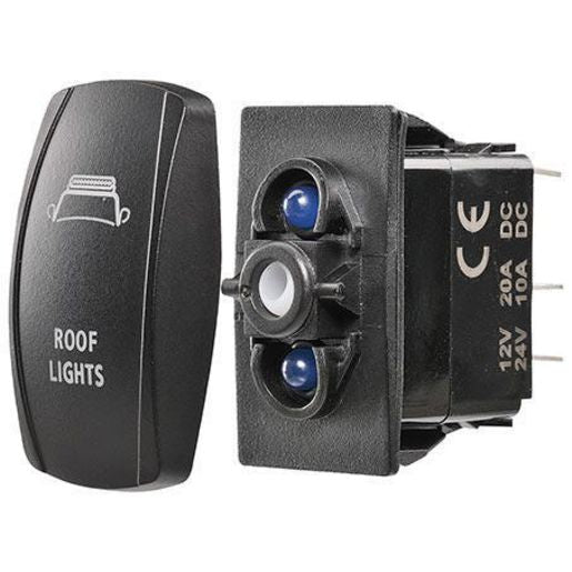 Narva Rocker Switch Base 12/24V Blue LED 63246BL