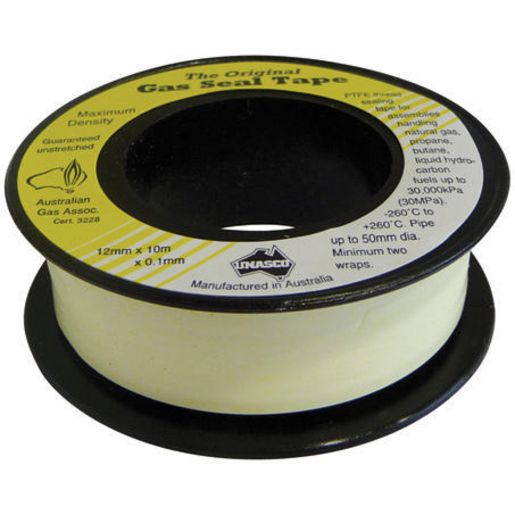 Unasco Thread Tape Gas Yellow 1/2Inch GAS1012