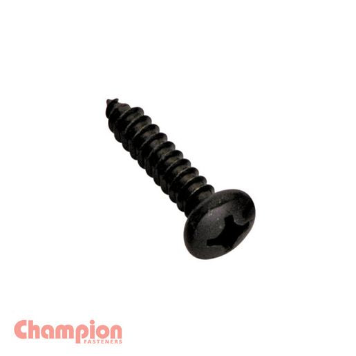 Champion Black Screw Self Tapp Mushroom Head Phillips 4.2