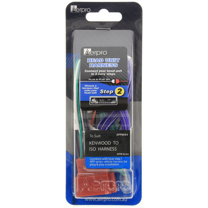 Aerpro App 8 Secondary ISO Harness fits Kenwood AV
