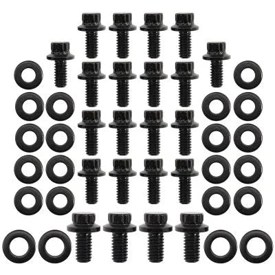 Aeroflow AF37-2360 Oil Pan Bolt Kit - Black Finish