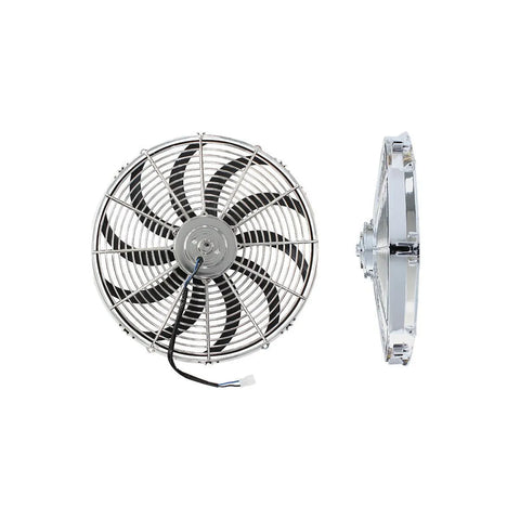 Aeroflow AF49-1028 16" Curved Blade Chrome Thermo Fan -