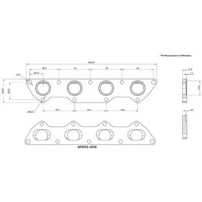 Aeroflow AF9551-1018SS Stainless Steel Header Flange -
