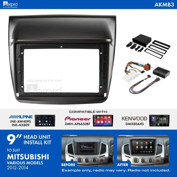 Aerpro 9 Inch Install Kit To Suit Mitsubishi Triton &