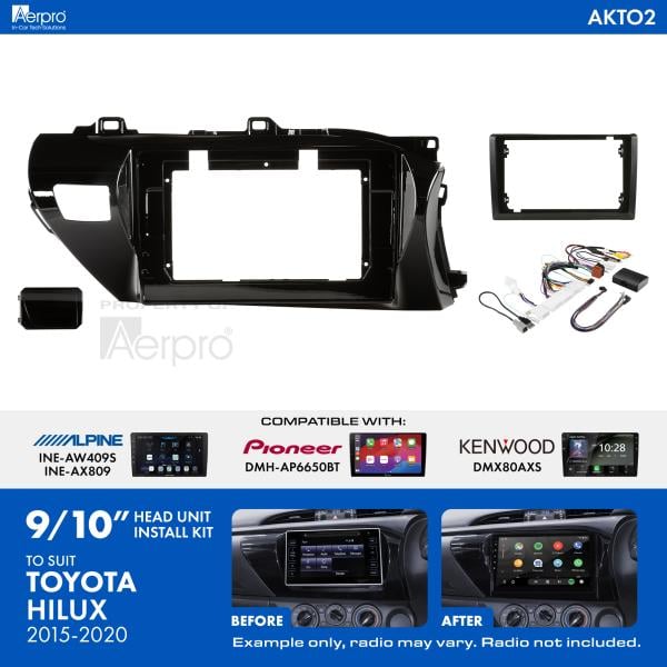 Aerpro 9/10 Inch Install Kit To Suit Toyota Hilux