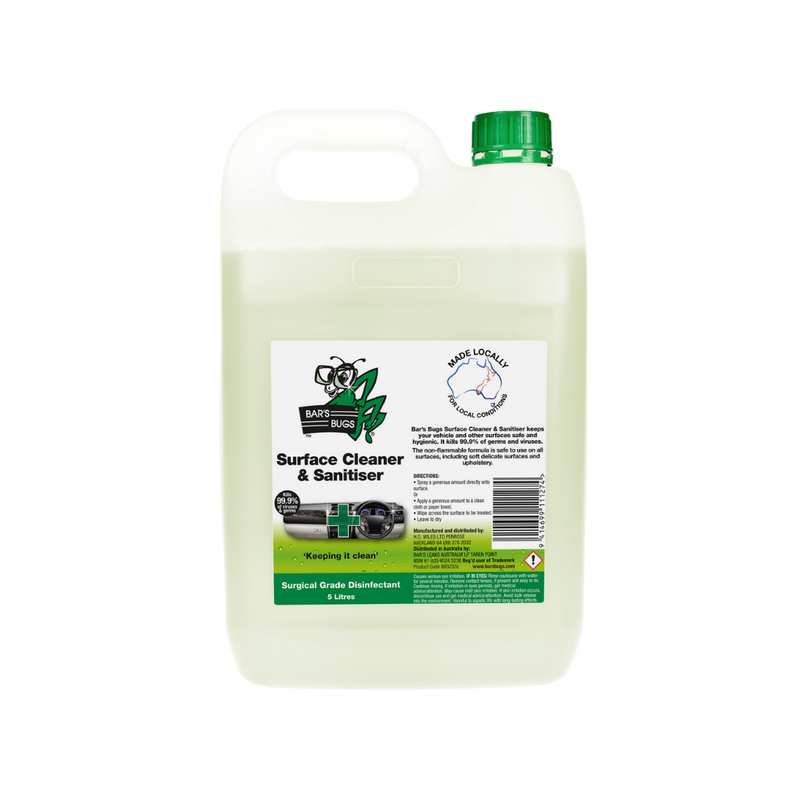 Bars Bugs Surface Cleaner & Sanitiser 5L BBSCS5L
