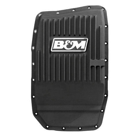B&M 70394 Hi-Tek Deep Transmission Pan - Black Aluminum