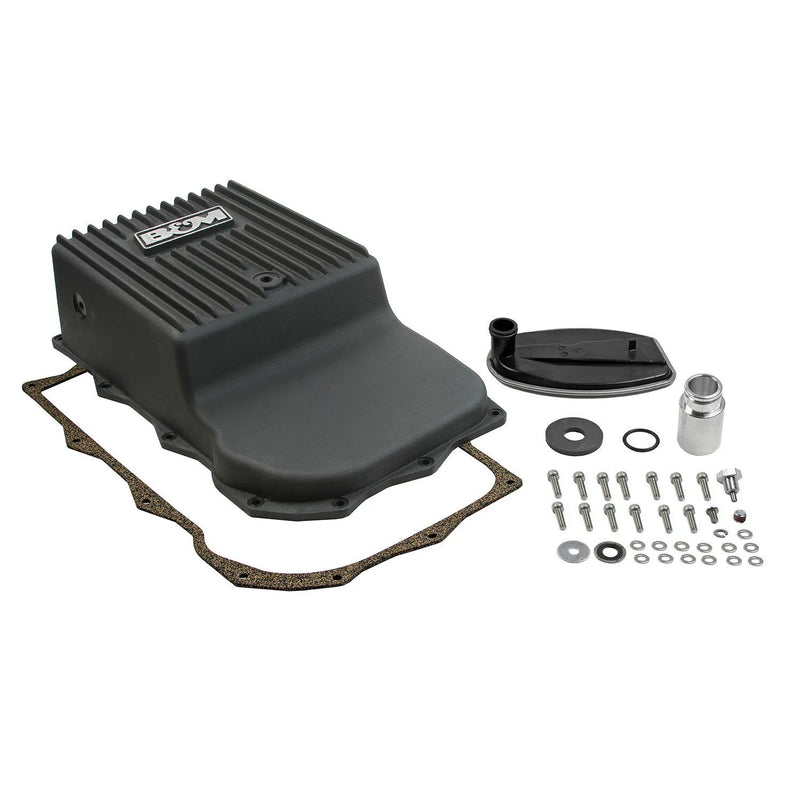 B&M 71395 Hi-Tek Deep Heavy Duty Transmission Pan - Black
