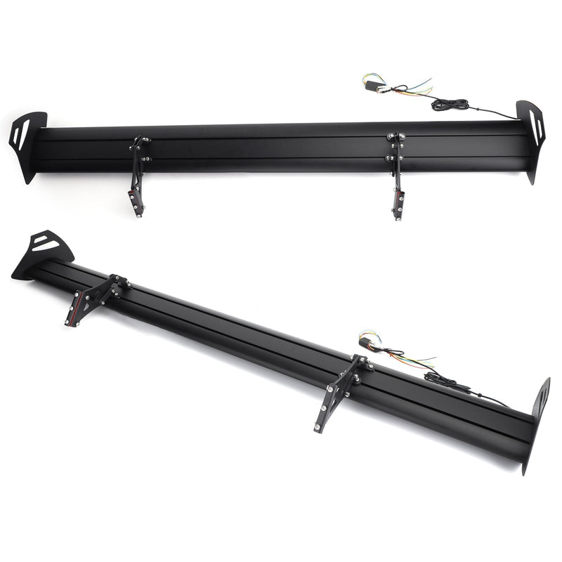 Universal Sedan Adjustable Aluminum Rear Wing Spoiler with LED