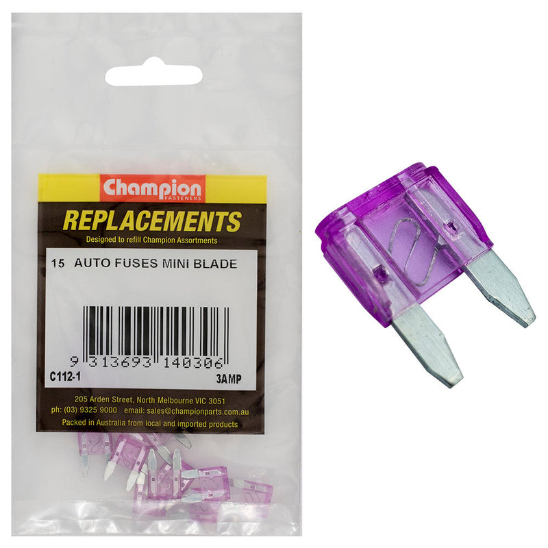 Champion Fasteners Fuse Blade Mini 3 Amp C112-1
