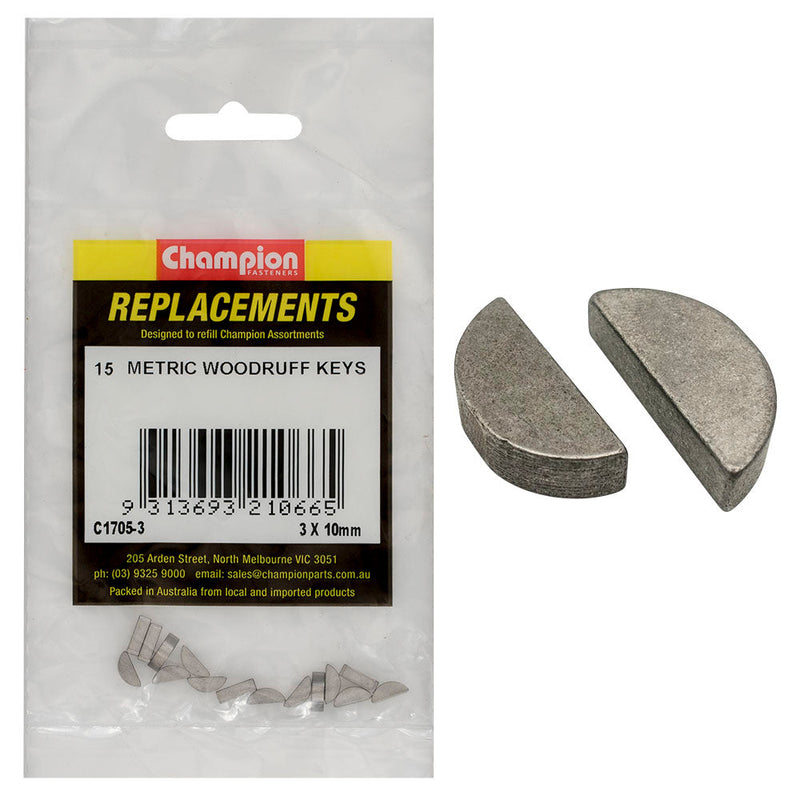 Champion Woodruff Key 3 x 10mm C1705-3