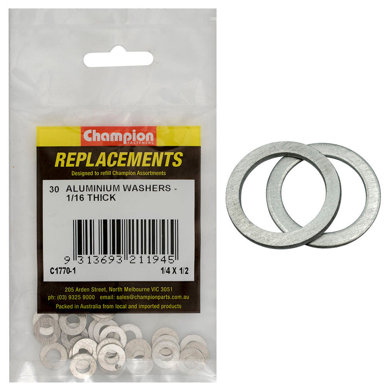 Champion Fasteners Washer Flat Aluminium 1/4In X 1/2In X