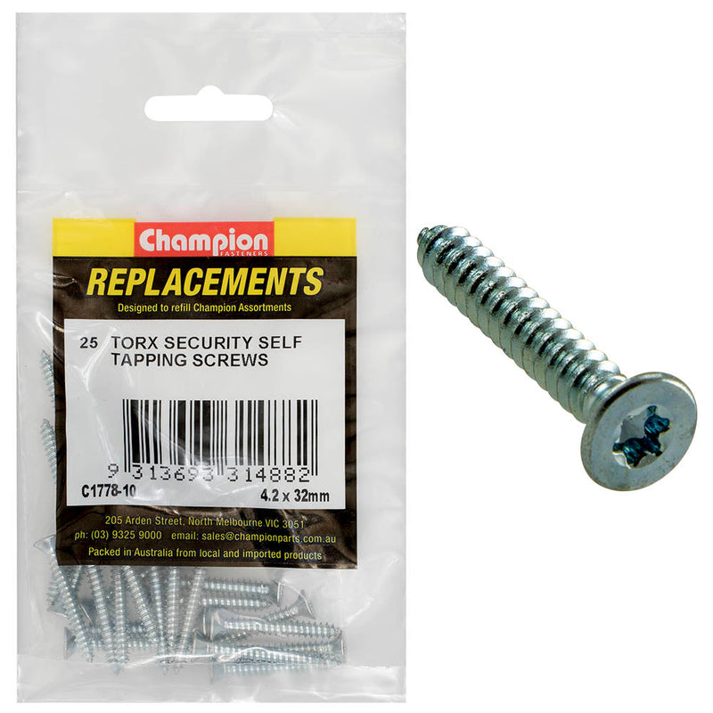 Champion Fasteners Self Tapper Screw Csk Torx (Tx) 4.2 X