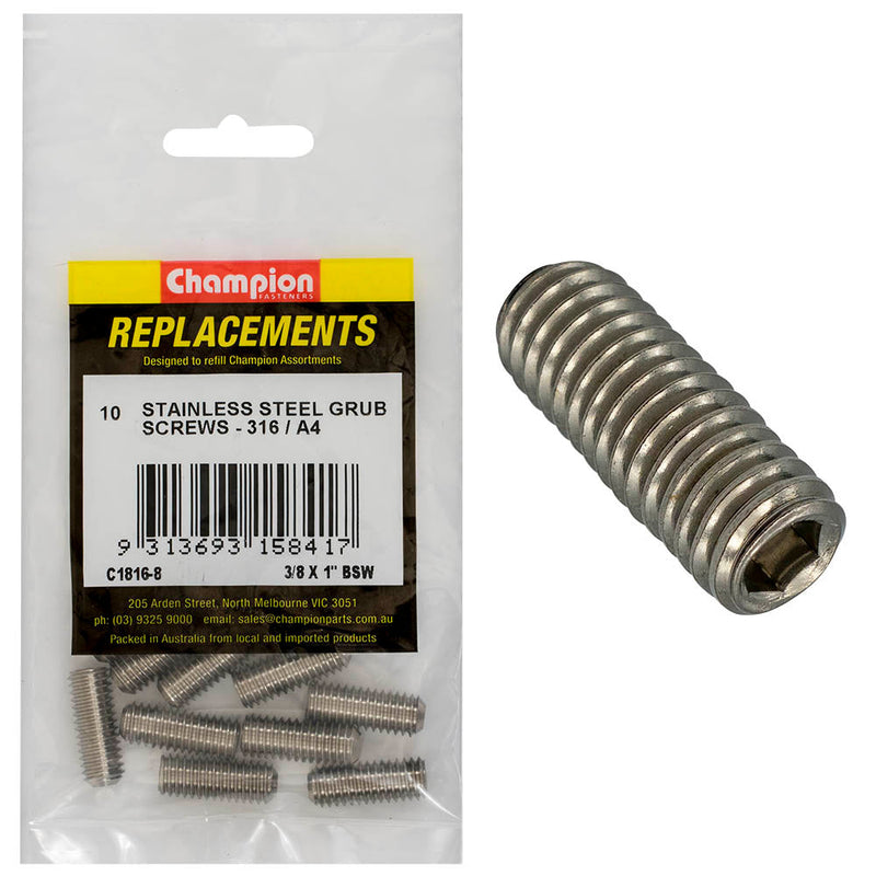 Champion Fasteners Socket Grub Screw Stainless Steel