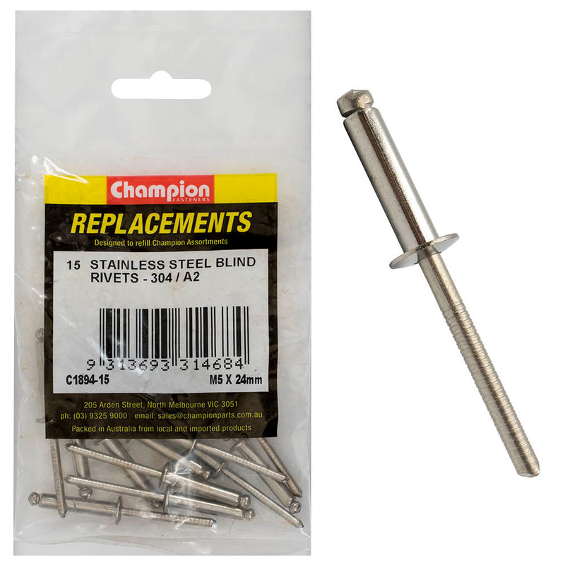 Champion Fasteners Rivet Blind Stainless Steel 5 X 24mm
