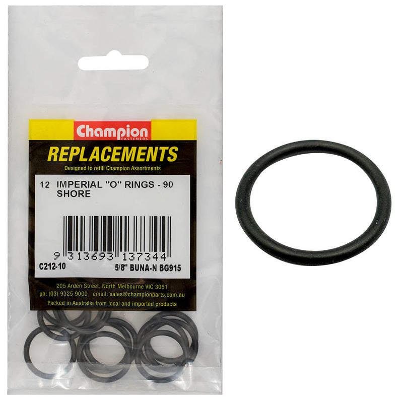 Champion Fasteners O Ring Nitrile Rubber 90 Shore 5/8In X