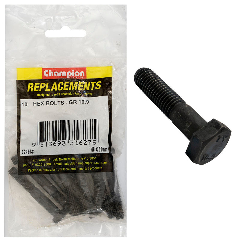 Champion Fasteners Hex Bolt High Tensile M8 X 50mm Grade