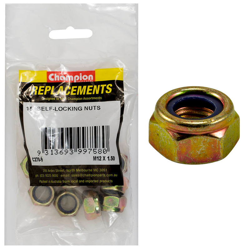 Champion Fasteners Hex Nut Self Locking Nylon Insert M12