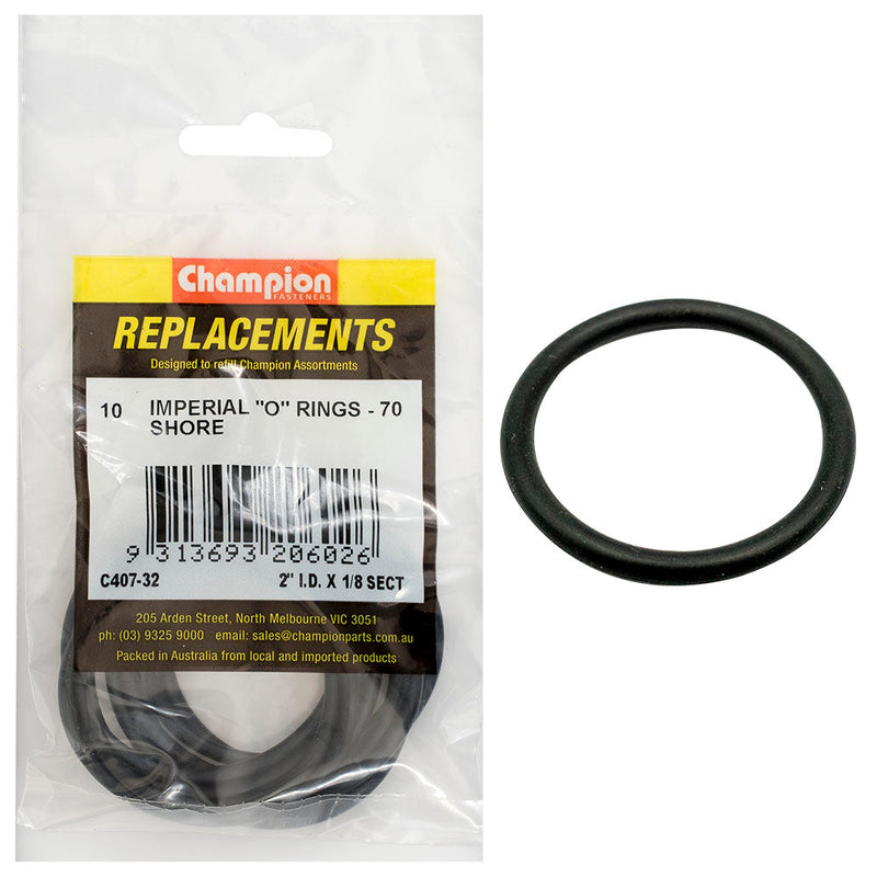 Champion Fasteners O Ring Nitrile Rubber 70 Shore 2In X