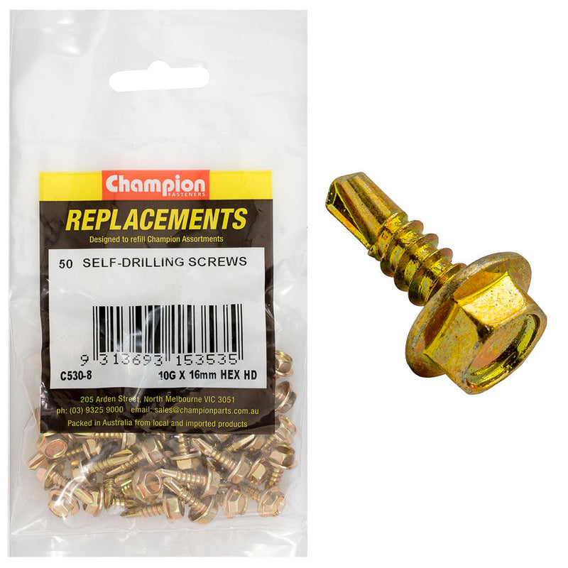 Champion Fasteners Self Drilling Screw Hex Head 4.8 16 X
