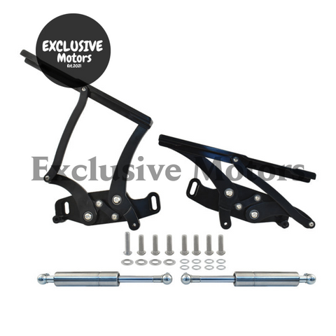 Chevy Camaro Bonnet Hinge Kit Black Billet Aluminum (1967-1969)