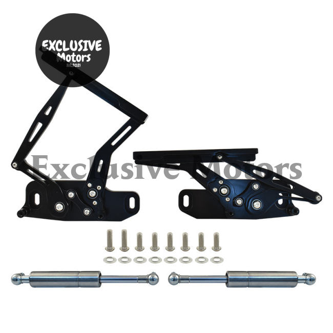 Holden HQ-HJ-HX-HZ-WB Black Billet Aluminium Bonnet Hinge Kit (1971-1984)