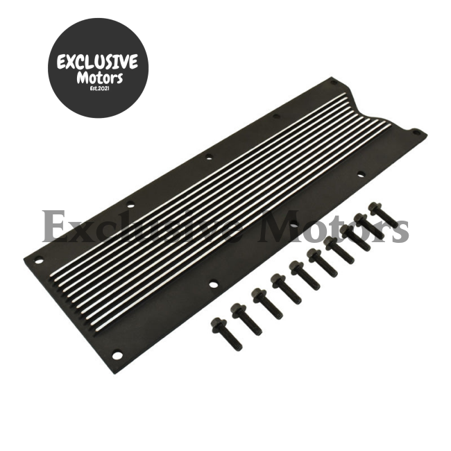 GM LS1 LS6 Engine Valley Cover Black Finned Aluminum (1997-2005)