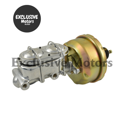 GM 1-1/8" Chrome Master Cylinder & 7" Zinc Brake Booster (1964-1972)