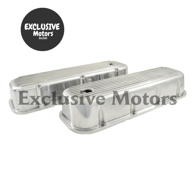 Chevy Big Block Polished Finned Valve Covers Tall 396 427 454 502 (1965-2009)