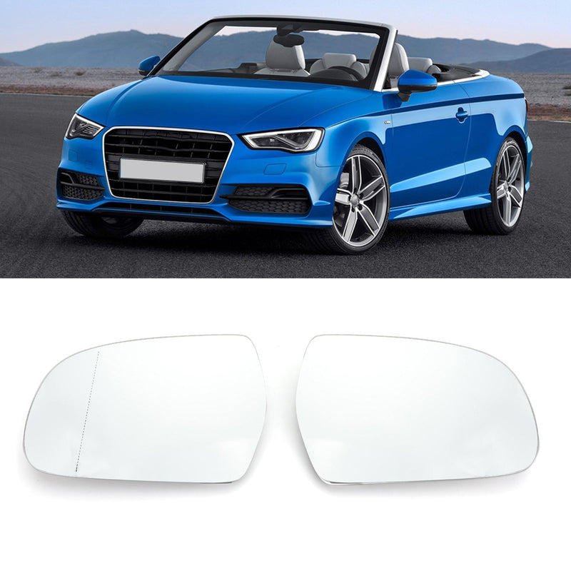Audi A4 B9 Heated White Door Mirror Glass Pair (2013-2016)