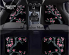 Custom Cherry Blossom Floor Mats Black