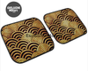 Custom Japanese Waves Floor Mats Gold