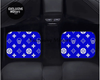 Custom Skull Shuriken Blue Floor Mats