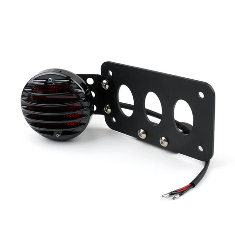 Harley Custom Generic Bobber Vintage Retro Side Axle License Plate Grille Tail Light