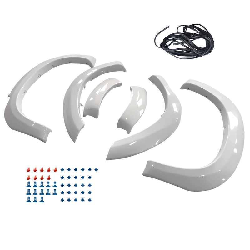 6 Pcs White Fender Flares Wheel Arch Fit For Toyota Hilux SR5 SR 2 & 4 Door 2011-2014
