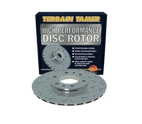 High Performance Dimpled And Slotted Rear Disc Rotor - Terrain Tamer - Toyota Prado 90 Series - Terrain Tamer