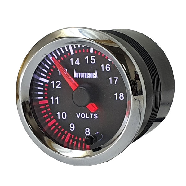 Autotecnica Volt Gauge 8-18v Black/Chrome 52mm G6147G7