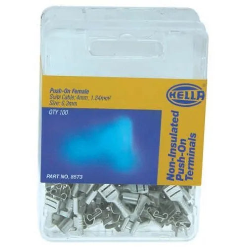 Hella 8573 Pkt 100 Terminal Female Blade 6.3mm Non