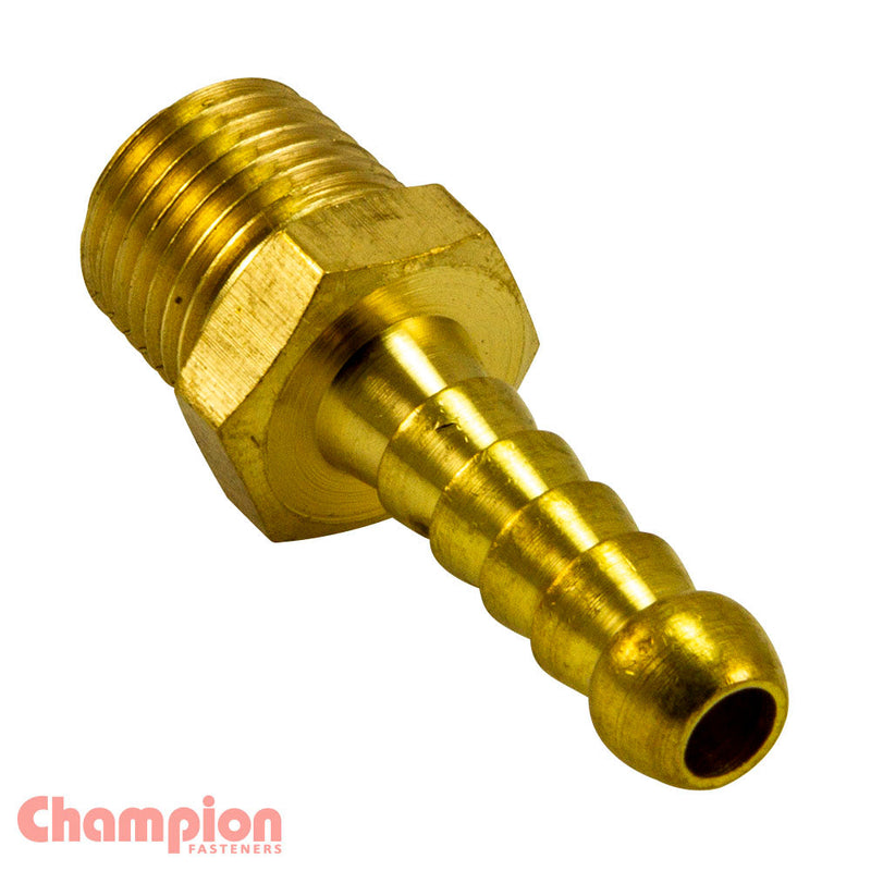 Champion Fasteners Hose Tail Straight Male Brass 3/16In X