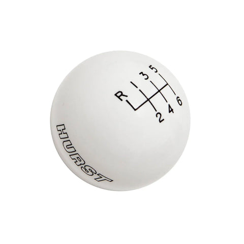 Hurst 1630225 Shift Knob - 6-Speed - White - Ford