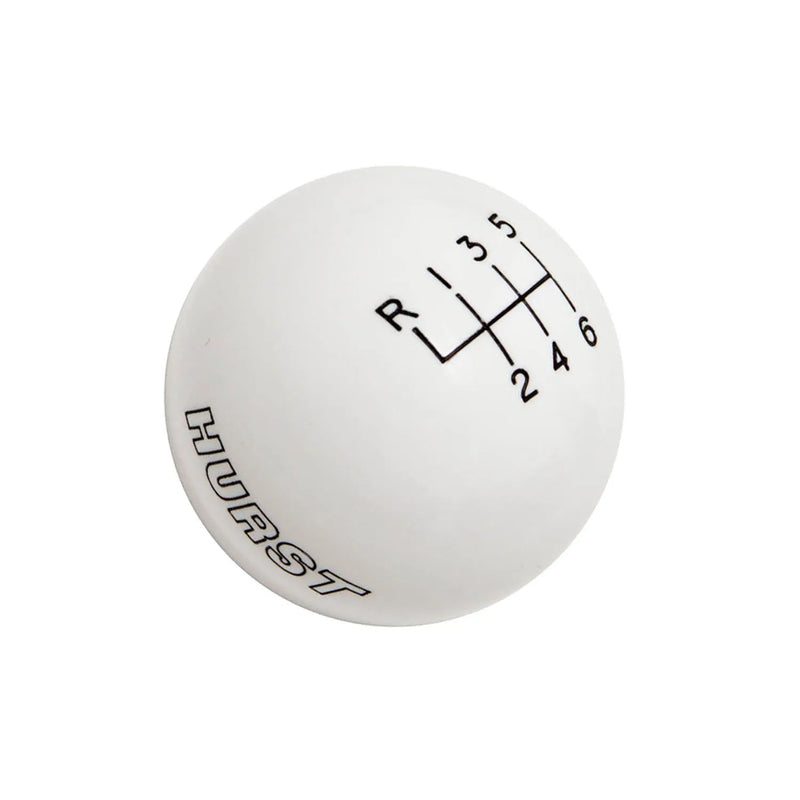 Hurst 1630225 Shift Knob - 6-Speed - White - Ford