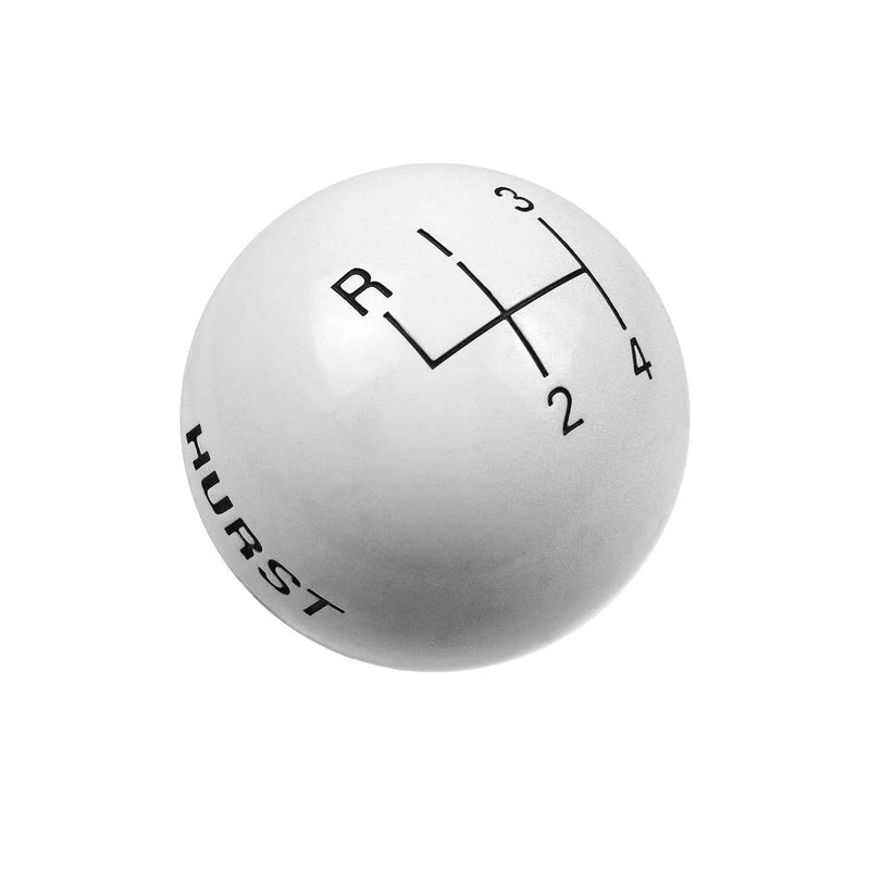 Hurst 1637626 Shift Knob - 4-Speed Pattern - White Fits