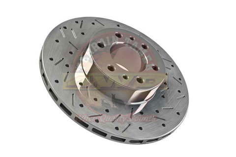 Terrain Tamer Heavy Duty Dimpled And Slotted Front Brake Rotor - Toyota Hilux KUN26 2010+, GUN126, Toyota FJ Cruiser GSJ15 With VSC, 318mm - Terrain Tamer
