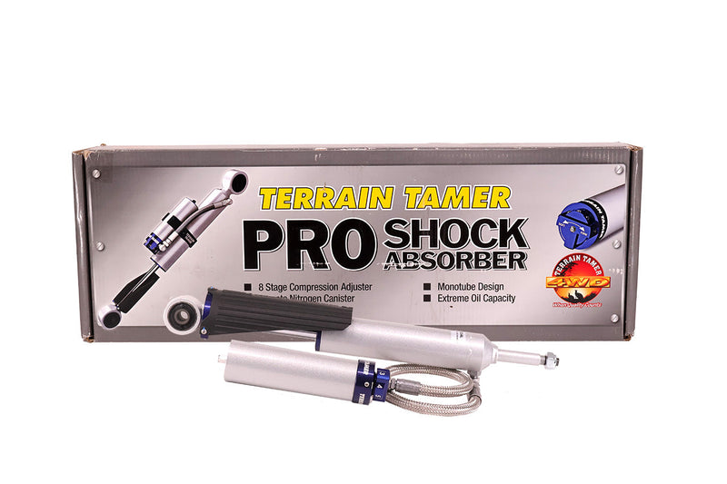 Terrain Tamer Pro Shock Absorber Front Pair Remote Res 8 Stage Adjust 50mm Lift - Toyota Landcruiser 100 Series - Terrain Tamer