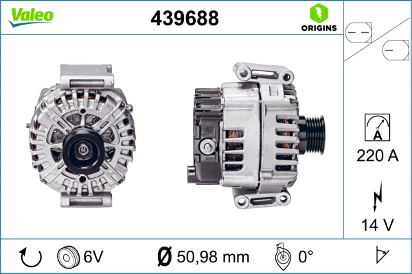 Valeo Alternator 12V 220A 439688