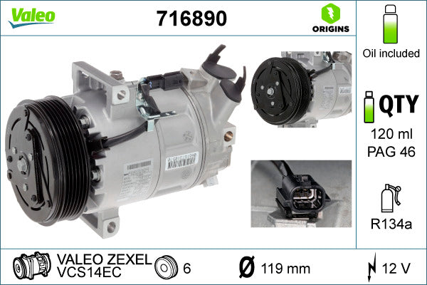 Valeo AC Compressor 716890