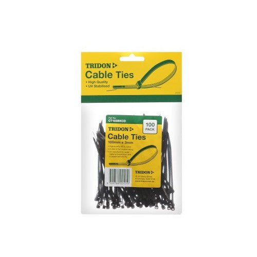 Tridon Cable Tie Black 250X4mm 100 Pack CT254BKCD